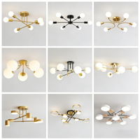 Maison moderne haricot magique boule de verre lustre luminaires lustres salon chambre plafond lustre pendentif lumières