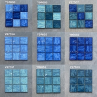 Nouveau design moderne 30*30 bleu ciel carreaux de mur en céramique piscine 3d carreaux de mosaïque cube 3d carrelage de mosaïque à vendre