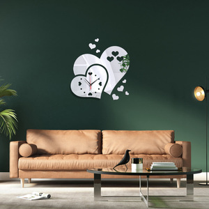 <span class=keywords><strong>Di</strong></span> alta qualità formato su misura e colore orologio <span class=keywords><strong>di</strong></span> specchio autoadesivo della parete fornitore per i bambini camera da letto smontabile del <span class=keywords><strong>cuore</strong></span> <span class=keywords><strong>di</strong></span> amore carta da parati - Product Image 3