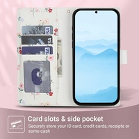Fente pour carte Fleur Portefeuille En Cuir Téléphone étui pour samsung A07 A06 4G A17 A36 A56 A26 5G A16 A55 A35 Sangle Flip Stand Cover