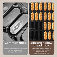 Moule à hot-dogs ovale perforé noir de petite taille à 48 cavités - Personnalisable en taille et en couleur, moule d'usine commercial, respirant