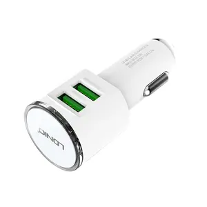 LDNIO White 4.2A Fast Charging Dual Ports USB2.0 Car Charge , Charger Adapter For Cellphone tablet PC DL-C29