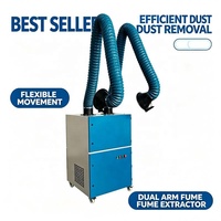 Extracteur de fumées de soudage à double bras 3,0 kW, collecteur de poussière et de fumée de soudage portable pour atelier de soudage