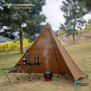 Carpa Trigone Tipo V de una Sola Capa, Nailon 20D Ignífugo, Carpa de Camping para Tres Estaciones - Product Image 5