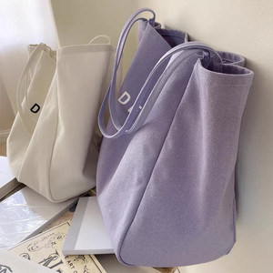 Large Capacity Causal Reusable Solid Color Shopping Canvas Shoulder Bag Canvas Tote Bag With Custom Printing Logo - Product Image 2