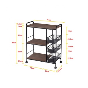 2022 Kitchen Accessories <strong>Storage</strong> Organize Floor Multi-storey Cart <strong>Microwave</strong> Oven Rack Push Pull Out Fruit Vegetable Baskets - Product Image 3