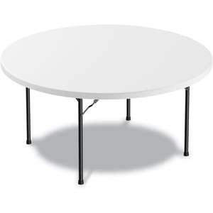 Alera 60\" Diameter <b>White</b> <b>Round</b> Plastic Folding <b>Table</b> for Restaurant Use 29.25h High - Product Image 2