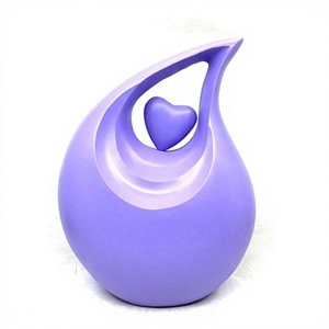 European Style Purple Teardrop With Small Heart Design Adult Cremation Urn <b>For</b> <b>Ashes</b> Keepsake Handmade Large Urns <b>For</b> Home Decor - Product Image 1