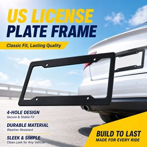 Porta <span class=keywords><strong>Targa</strong></span> Auto in Lega di Alluminio Nero con Bordo Largo Standard USA, 4 Fori Rotondi, Cornice per <span class=keywords><strong>Targa</strong></span> all'Ingrosso - Product Image 2