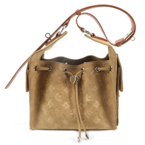 Bolso casual de gamuza tipo cubo para mujer, bandolera con cordón, cartera pequeña de moda - Product Image 3