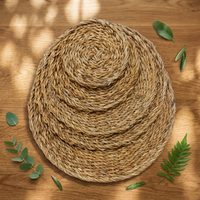 Sets de table bohèmes faits main en jonc de mer personnalisables, tissés naturellement, écologiques, résistants à la chaleur, antidérapants, protection de cuisine