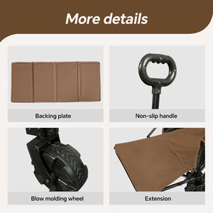 STARRYHEART Outdoor Collapsible Camping Cart 600D Oxford Metal Utility Shopping Garden Beach <b>Folding</b> <b>Wagon</b> - Product Image 5