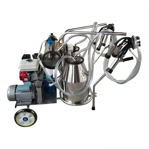 cow and goat cluster portable gasoline electric two motors double 25L buckets/tank milking machine