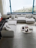 Modernes Italienisches Luxus-Ecksofa-Set Modulares Samt-Holz-Sofa für Hotel, Villa, Apartment, Wohnzimmer und Schlafzimmer aus Stoffmaterial