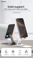 DH27 Métal Pliable 360 °   Support de téléphone portable de bureau rotatif à 360° avec hauteur réglable pour smartphone