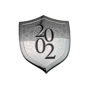 Plaque nominative en métal aluminium personnalisée, auto-adhésive, imprimée en offset, épaisseur 1,5 mm pour emballage de flacon de parfum et de cosmétiques - Product Image 1