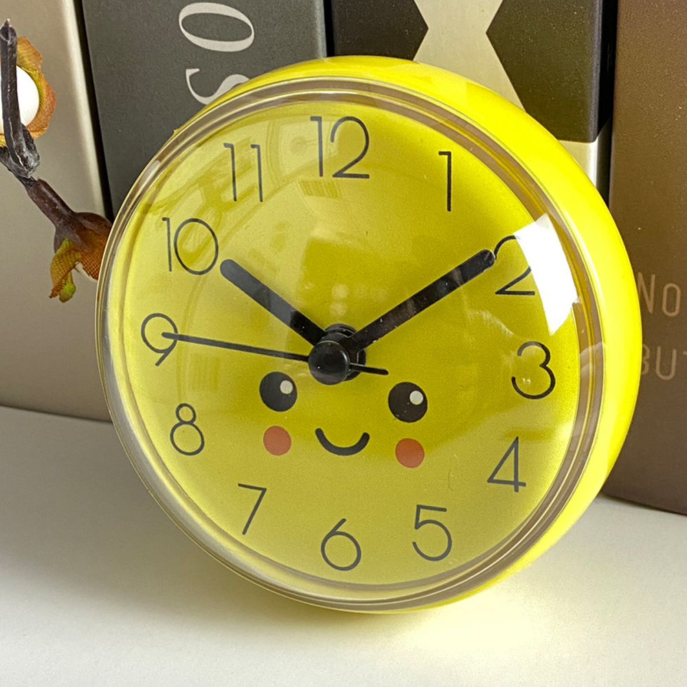 Horloge à ventouse - Petit visage jaune (7 cm de diamètre)