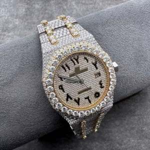 Prive Custom Luxe Diamant Horloge Cijfers 41Mm 3120 Uurwerk Tweekleurig Goud Vvs Full Diamond <span class=keywords><strong>Ice</strong></span> Moissanite Horloge - Product Image 1