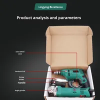 Ensemble de douilles robustes avec perceuse électrique, meuleuse d'angle, perceuse à percussion - Boîte de rangement pour outils à batterie au lithium OEM pour usage domestique