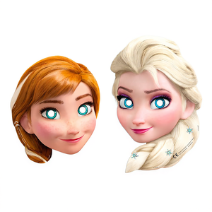 Máscaras de Fiesta de Frozen, Anna y Elsa, 2 Piezas, Cubre Rostro, Accesorio de Disfraz - Product Image 2