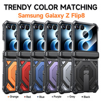 Nouvelle coque magnétique pliable 360 pour Samsung Z Flip 8 7 6 avec béquille métallique dissimulée 2026 °   Protection de charnière, housse antichoc