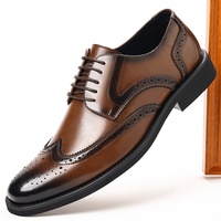 Nouvelles Chaussures Habillées Italiennes à Lacets, Respirantes, Imperméables, Antidérapantes, Résistantes à l'Usure, Patchwork, Rehaussantes, pour l'Automne