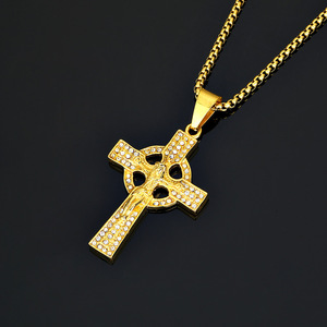 Collar con Cruz Celta <span class=keywords><strong>Etro</strong></span> de Acero Inoxidable, Colgante Hip Hop para Hombre y Mujer - Product Image 2