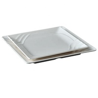 Assiette de service en mélamine carrée blanche de 8.5 pouces résistante à la chaleur de vaisselle de restaurant incassable