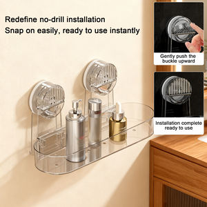 Porta doccia a muro con barra portasciugamani e ripiani per bagno in plastica per animali domestici - Product Image 4