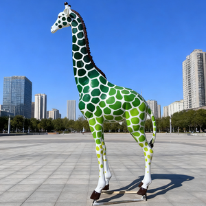 Đầy màu sắc nghệ thuật con hươu cao cổ bức tượng nhựa handmade điêu khắc cuộc sống Kích thước trong nhà ngoài trời sử dụng tùy chỉnh sơn Vườn cỏ nghệ thuật trang trí nội thất - Product Image 2