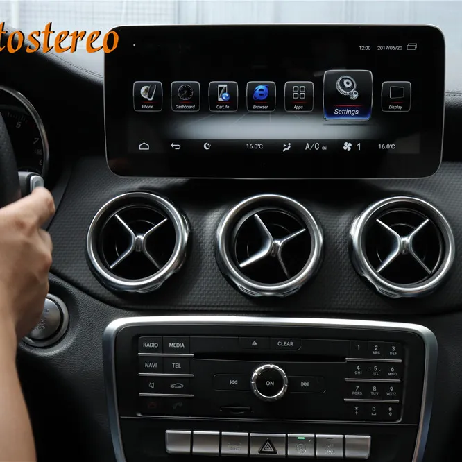 Para MERCEDES Benz GLA una clase W176 2013-2019 Android 9,0 2 + 32 1280 * 480Car Multimedia REPRODUCTOR DE Radio DE COCHE navegación GPS Headunit