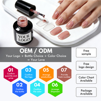 Gel Constructor Duro OEM sin HEMA para Extensión y Fortalecimiento de Uñas, Pincel Aplicador en Botella, Gel Soak Off UV para Diseño de Nail Art