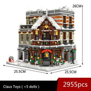 ของเล่นใหม่ 89143 ชุดตัวต่อ Claus Toys <span class=keywords><strong>หมู่บ้าน</strong></span>ฤดูหนาว บ้านคริสต์มาส วิวถนนในเมือง ตัวต่อบล็อก MOC ของขวัญคริสต์มาส ของเล่นเด็ก - Product Image 6