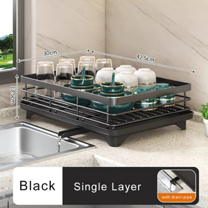 Giá rẻ nhất trên bồn rửa món ăn giá drainer thép cuộn lên món ăn khô giá với một người giữ dao kéo - Product Image 5