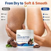 Lotion corporelle Floracy au beurre de cacao et à la vitamine E, texture riche et douce, adoucit les peaux sèches et rugueuses, OEM ODM, cosmétique en gros, approvisionnement en vrac