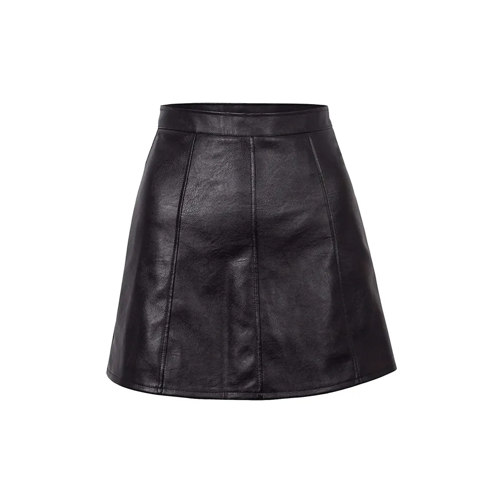 High Quality Real Sheep Leather A Line Skirt/A Line Genuine Sheepskin Ladies Skirt /Wholesale Real Lamb Leather Skirt