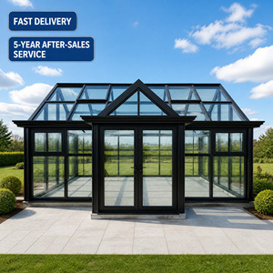 Véranda moderne en aluminium et verre, <span class=keywords><strong>solarium</strong></span> de luxe extérieur, serre en verre feuilleté trempé pour villa et jardin - Product Image 2