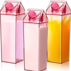 Botella de agua de cartón de leche acrílica de 500ml, vasos de plástico sin Bpa, logotipo personalizado para botellas de agua potable deportivas - Product Image 5