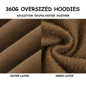 Sudadera unisex vintage con diseño personalizado, lavado ácido, de algodón de gran tamaño, bordada, holgada, estilo de invierno, Sudadera con capucha polar sólida para hombre - Product Image 3