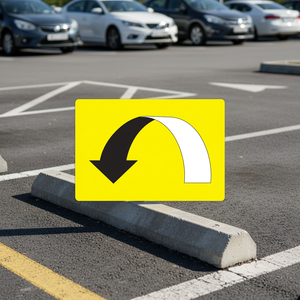 Achetez des autocollants en forme de flèche incurvée pour les virages à gauche, fond jaune, pour l'industrie des boissons, adhésif 3M haute performance, imperméable, résistant aux rayures - Product Image 3