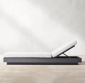 Chaise longue d'extérieur en aluminium personnalisable, noir, jaune, blanc, gris, pour plage, hôtel, villa, cour, style moderne, OEM - Product Image 3