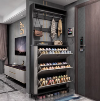 Meuble à chaussures ultra-fin 2026 avec bac basculant, idéal pour l'entrée de la maison, intégré à la porte et au meuble de salon