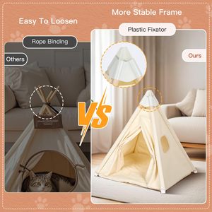 Tentes personnalisées <span class=keywords><strong>pour</strong></span> animaux de compagnie, tipi pliable d'intérieur avec boule en tissu - Product Image 4