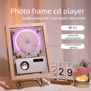 Lecteur <span class=keywords><strong>CD</strong></span> mural sans fil pour la maison avec lumière d'ambiance, radio FM intégrée, haut-parleur HIFI <span class=keywords><strong>MP3</strong></span> Bluetooth et cadre photo musical - Product Image 2