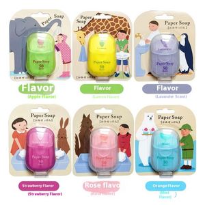 สบู่กระดาษแบบพกพาจากญี่ปุ่น ยั่งยืน ปลอดภัย 6 สี 6 กลิ่น สำหรับเดินทาง ใช้แล้วทิ้ง บรรจุ 50 ชิ้นต่อแพ็ค - Product Image 5