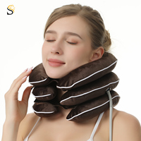 Attelle cervicale gonflable SHILION pour usage domestique, dispositif de traction cervicale unisexe en polyester et nylon, toutes saisons