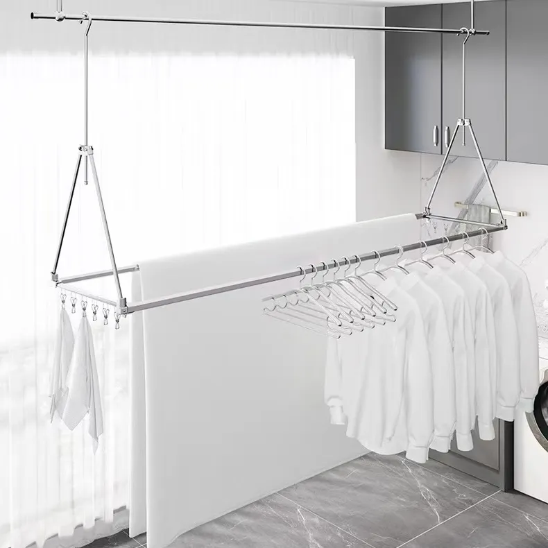 Ceiling Mounted Cloth Dry Hanging Rack Hanging Drying Rack For Balcony