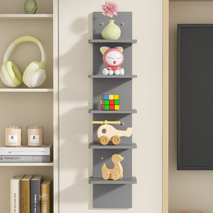 Giá lưu trữ nổi Treo Tường 5 lớp không khoan giá gỗ dọc để trang trí nhà cho phòng khách - Product Image 3