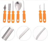 7-delige set roestvrijstalen keuken snijgereedschap Halloween DIY handgemaakte knutsel pompoen snijmes gereedschapset pompoen snijset
