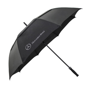 Paraguas de golf automático personalizado, sombrilla negra a prueba de agua con logo impreso - Product Image 1